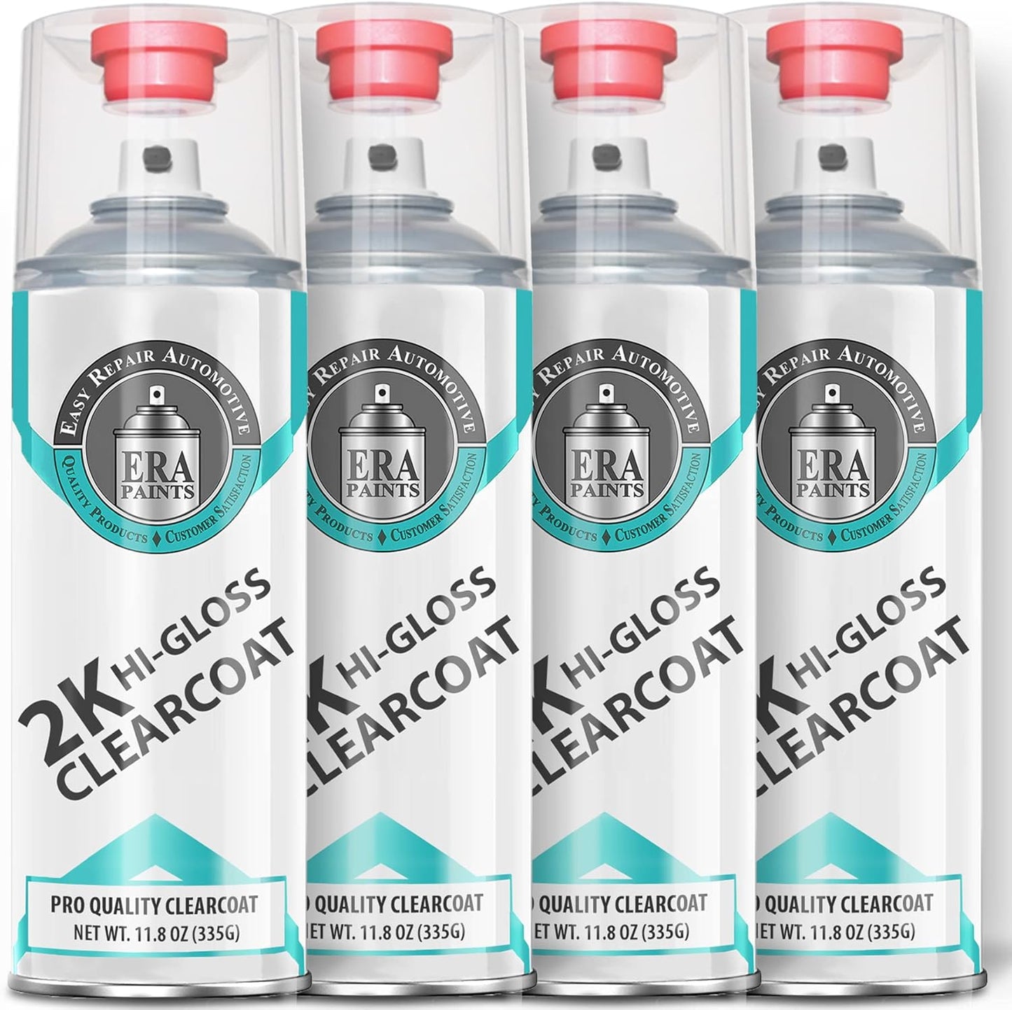 ERA Paints 2K High Gloss Automotive Clear Coat Spray/Aerosol Can – Professional Quality & Finish - Easy to Use – Best Value (4 pack)