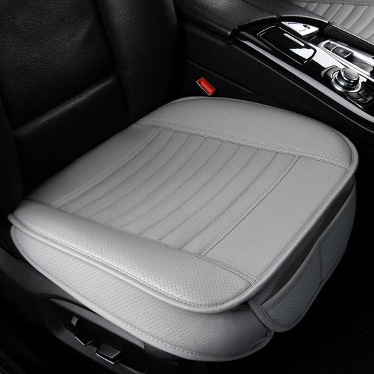 1pc Edge Wrapping Comfortable Car Front Seat Cover Cushion Pad Mat Protector, Anti-Slip Bottom Seat Cushion Cover for Auto with PU Leather(Gray)
