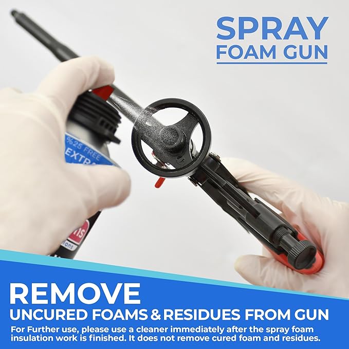 Spray Foam Gun Insulation (2 Insulation Foam Gun / 8 Nozzle) Insulating Applicator, Professional Expanding Foams Guns, for Dispensing, Caulking, Filling, Sealing, Red - 2 Pack