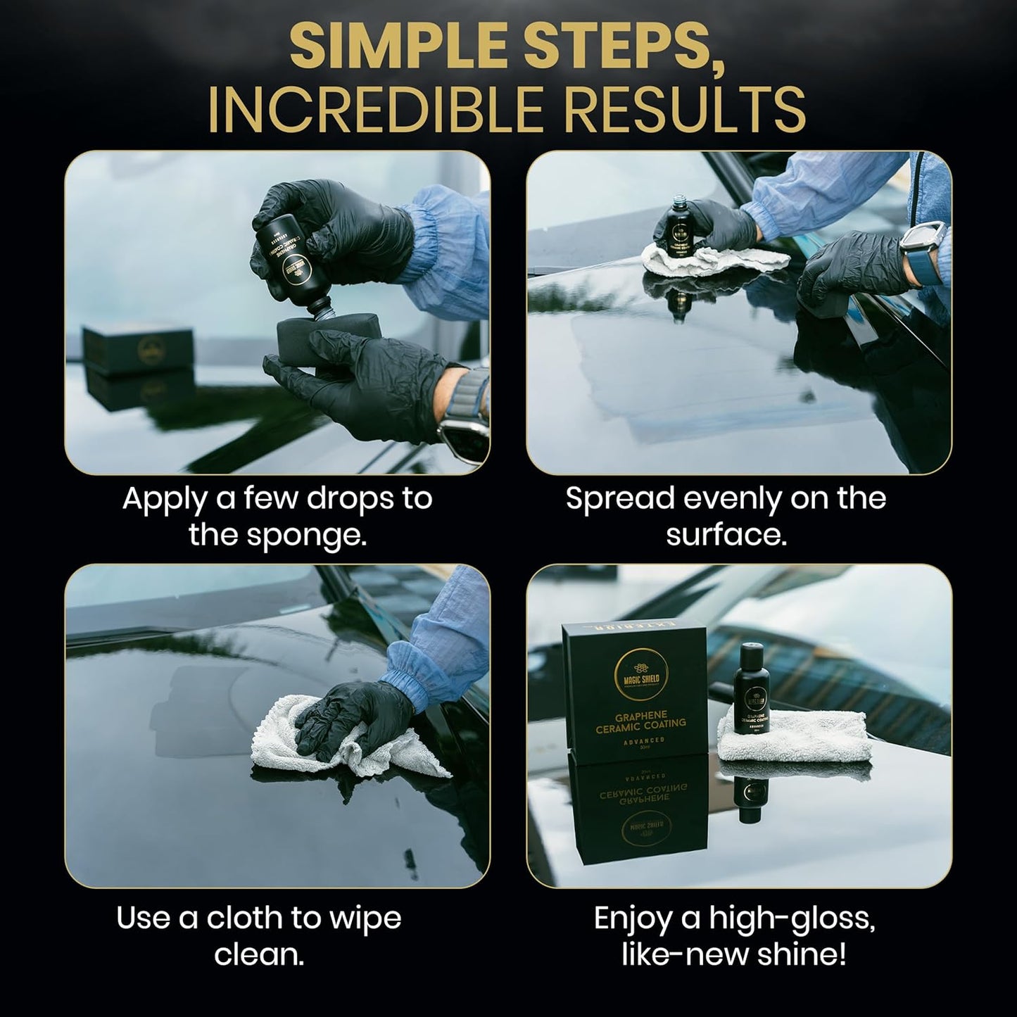 Graphene Coating for Cars │ Self-Healing, 5+ Years Durability │ Advanced SiO2 Ceramic Protection - High Gloss, Anti-Scratch - Perfect for Cars, Motorcycles, Marine, and RVs