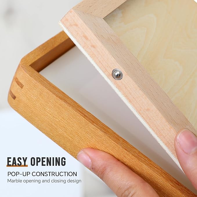 Natural Teak Wood Picture Frame,Picture 3.5x5 with Mat or 4x6 Without Mat,Standing Desk Photo Frame 4 by 6,Plexiglass,Tabletop or Wall Display