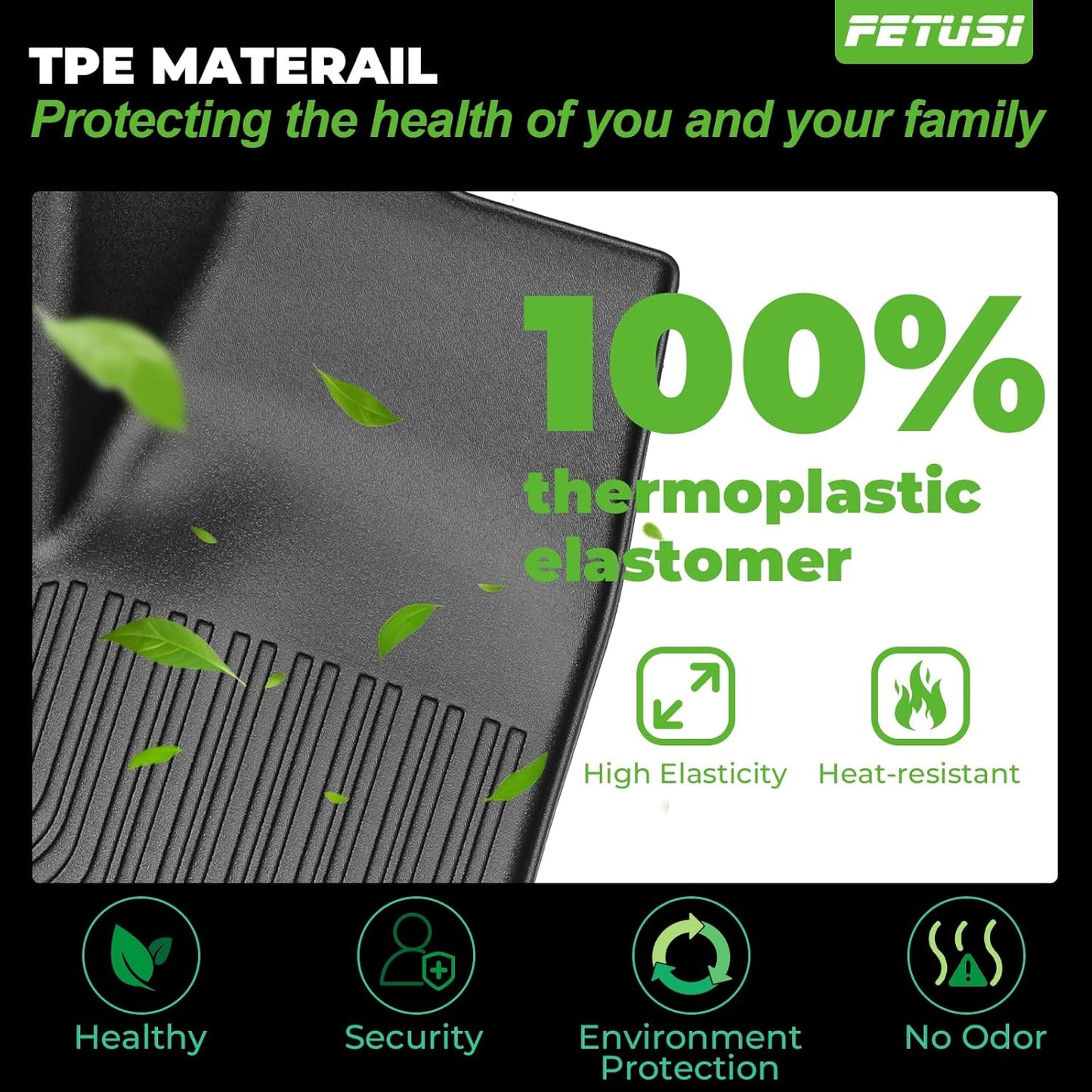 All Weather Floor Mats and Cargo Mat Set Fit for Nissan Ariya 2025 2024 2023, TPE Car Mats Waterproof Anti-Slip Rubber Floor Liners for Ariya Accessories - 4 PCS