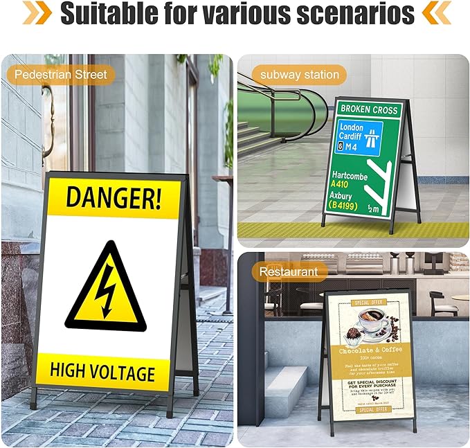 Relx A Frame Sign Holder Outdoor Sandwich Boards Holder 24x36 inches Sidewalk Signs for Businesses Outdoor - Holder only