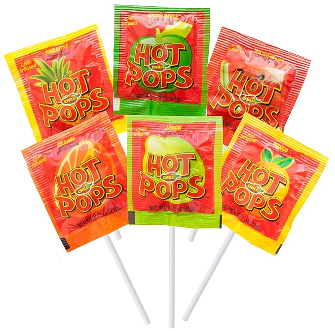 Yummy Lix Hot Pops Gourmet Lollipops, (Pack of 24)