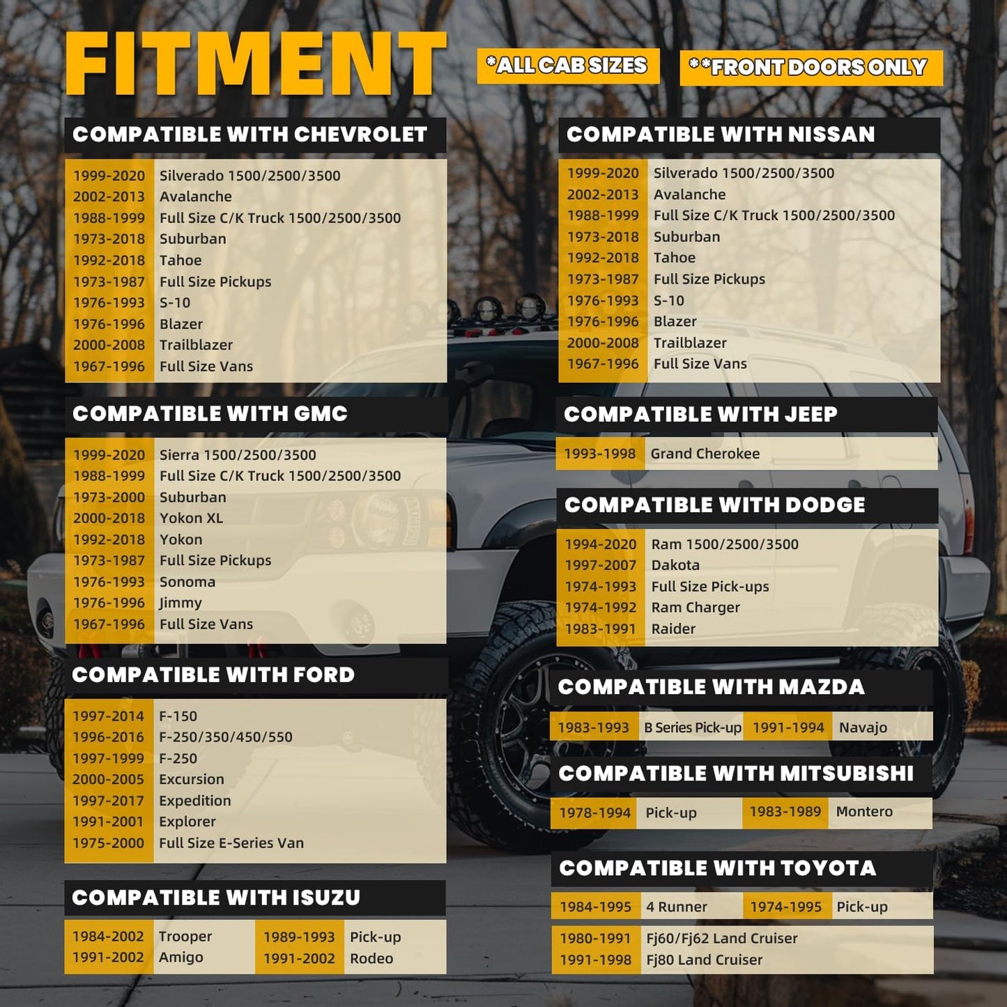 ECOTRIC Universal Side Steps-300LB Load, Electrophoresis Black Aluminum Step Rails for Trucks, Compatible with Chevy, Ford, Toyota, GMC, Dodge, Jeep & More