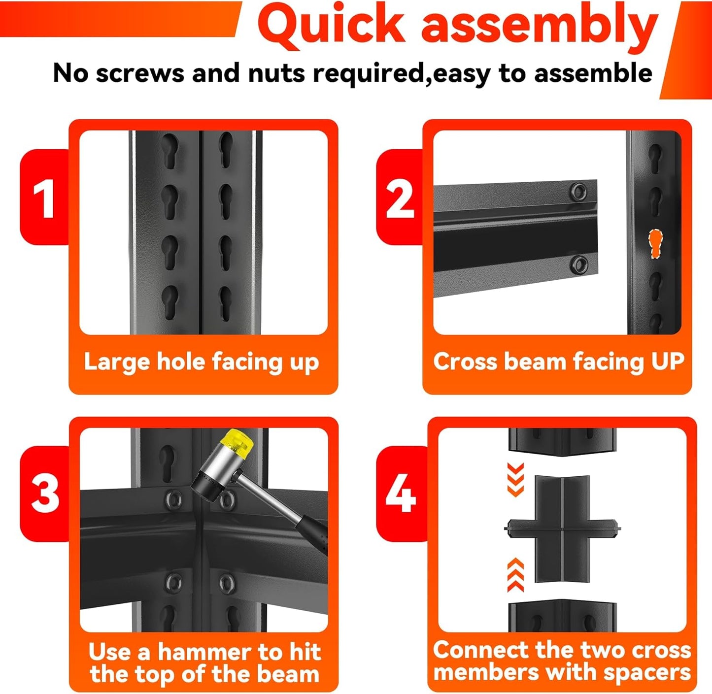 72"H Garage Shelving 3000LBS Capacity Heavy Duty Garage Storage Shelves, Adjustable 5 Tier Metal Industrial Shelf Rack for Kitchen, Utility Room, Warehouse and Basement, Black (16''Dx40''Wx72''H)