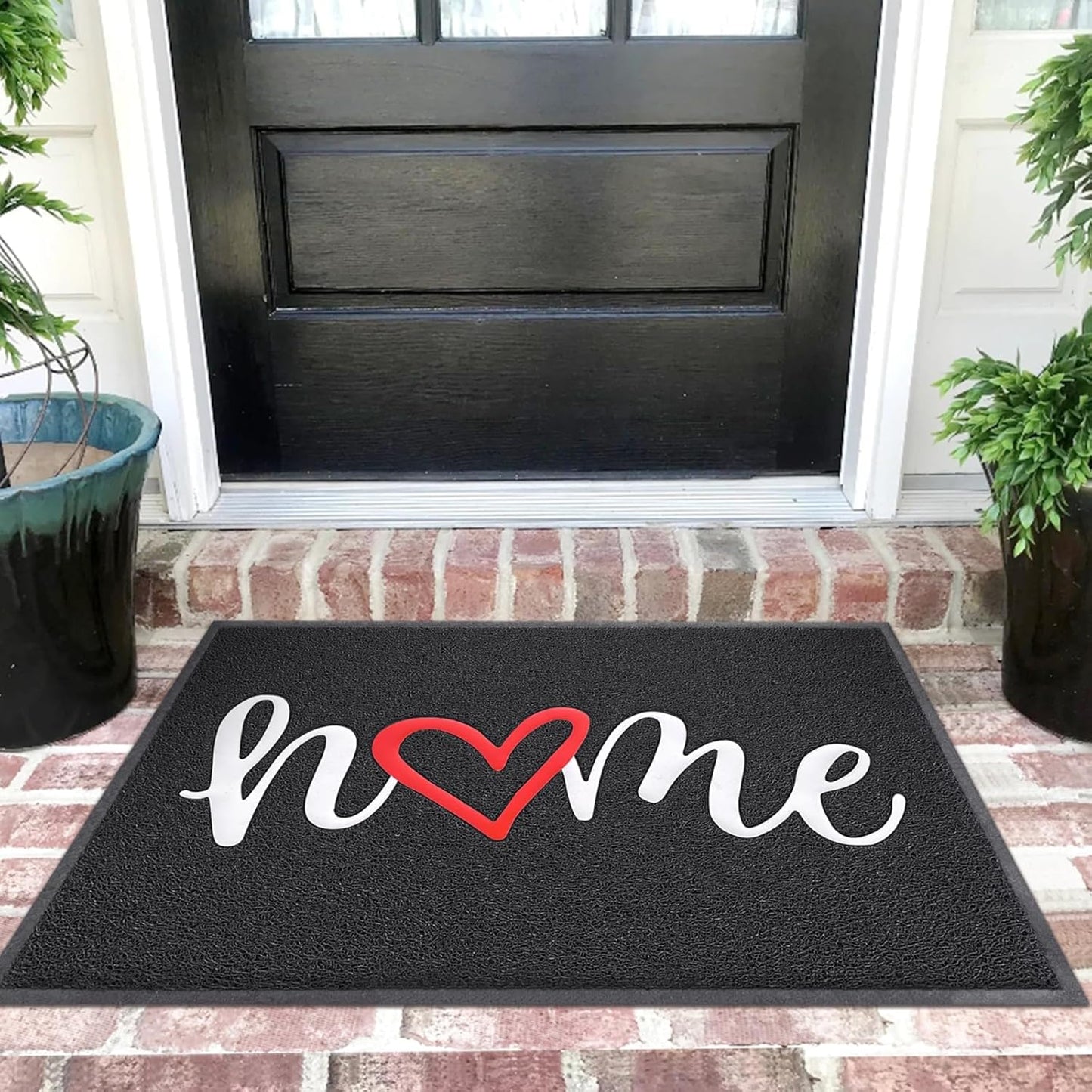 EARTHALL Door Mat Outside Inside Home Doormat, 36"x24",Durable Floor Mat Non Slip Mat Ultra Absorb Mud Easy Clean Front Doormat for Garage, Entryway, Patio, High Traffic Areas, Black