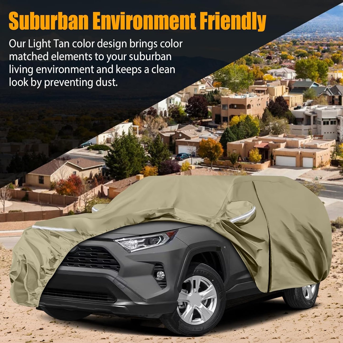Waterproof Car Covers Replace for 2013-2025 Toyota RAV4, Multilayer Heavy Duty with Cotton Liner All Weather Car Cover with Zipper Door, Windproof Bands for Snow Rain Dust Protection