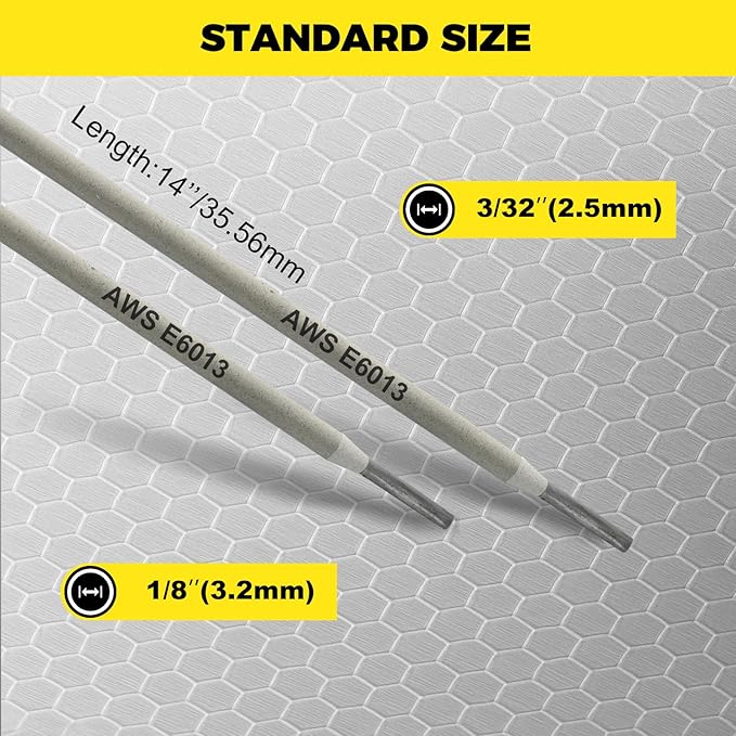 E6013 Welding Rods 1/8" 2.2LB - Carbon Steel Stick Electrodes with Low Spatter & Easy Slag Removal for ARC Welding, Home Repair, Construction