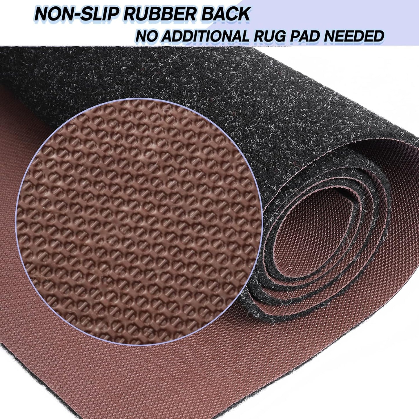 Custom Size Backed Non-Slip Area Rugs Runner, Easy Clean, Waterproof Runner Rugs for Hallway Entryway, Kitchen, Laundry, 3FT x 39FT, Black