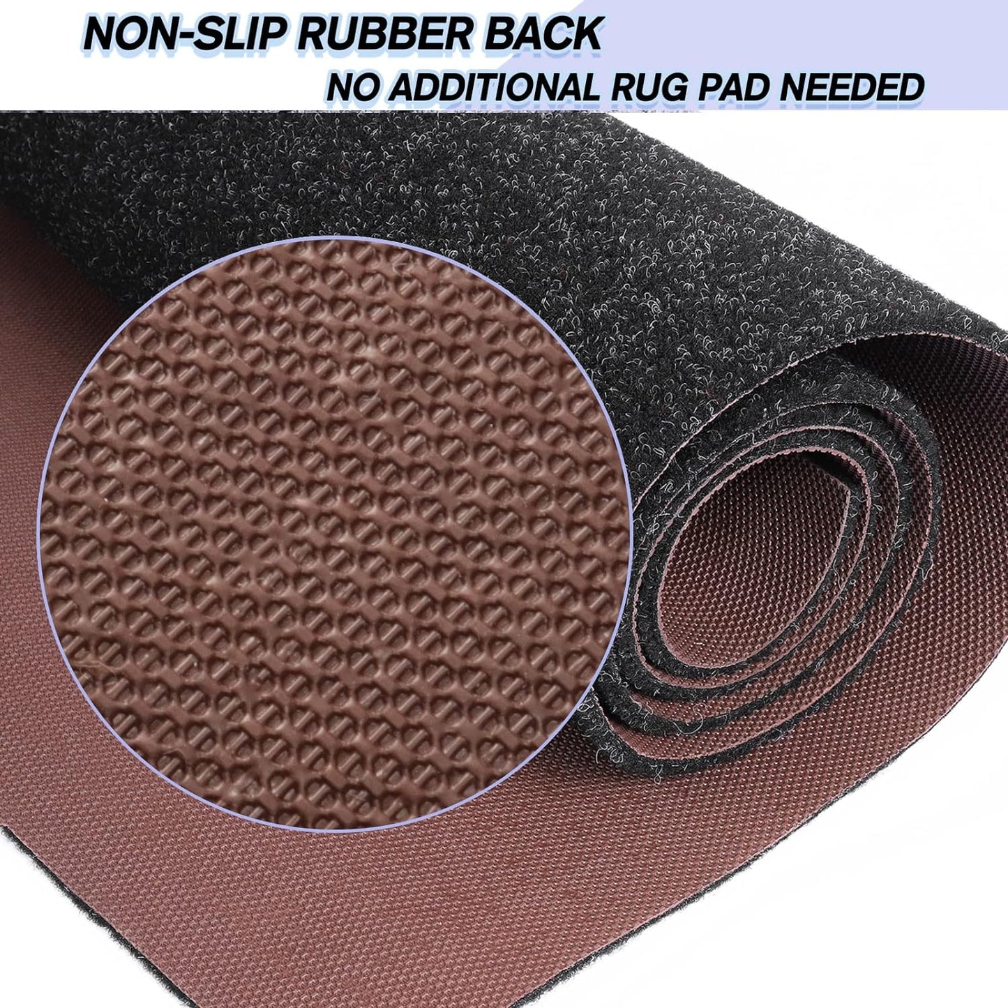 Custom Size Backed Non-Slip Area Rugs Runner, Easy Clean, Waterproof Runner Rugs Mats for Hallway Entryway, Kitchen, Laundry, 2ft x 2ft, Black