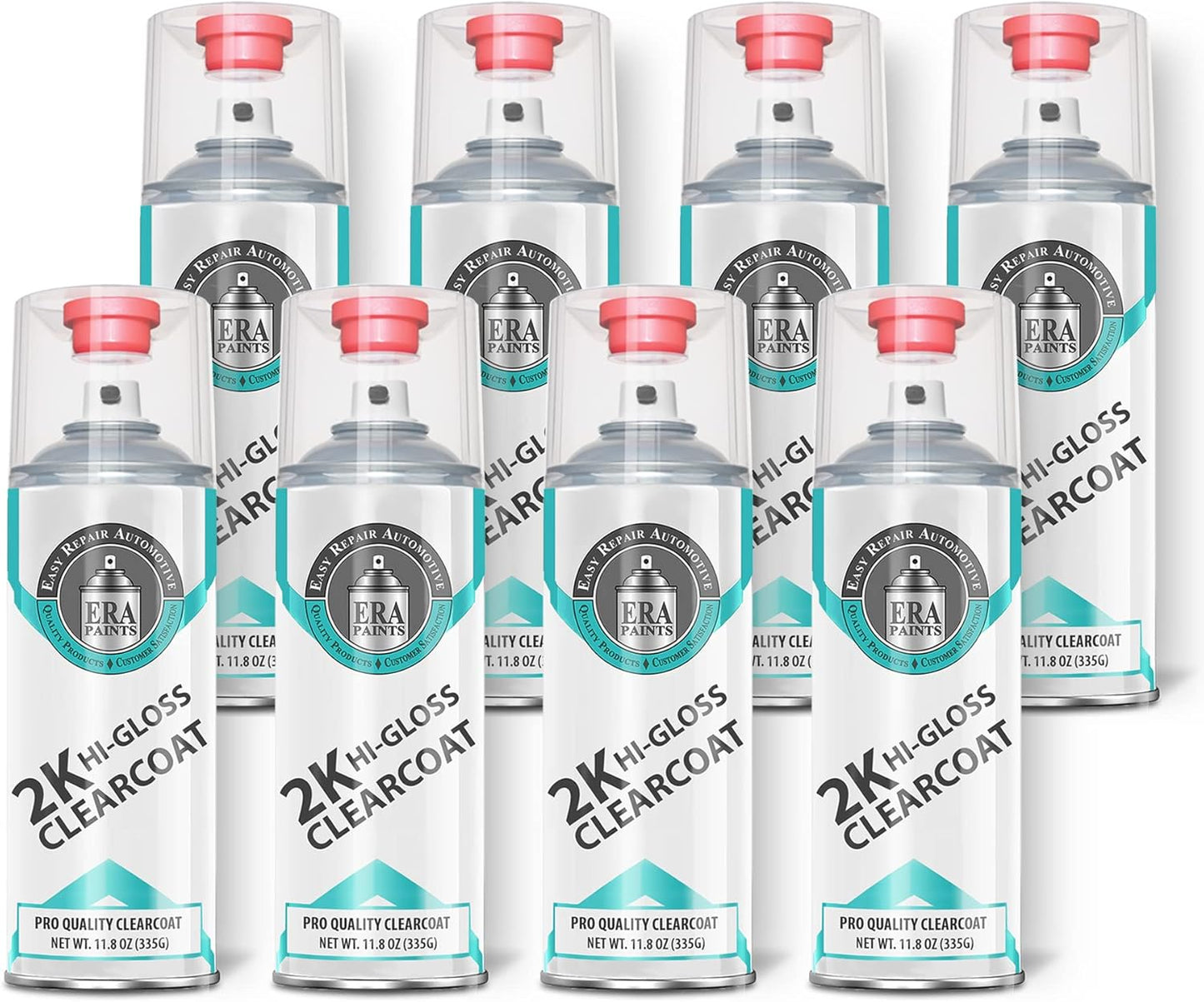 ERA Paints 2K High Gloss Automotive Clear Coat Spray/Aerosol Can – Professional Quality & Finish - Easy to Use – Best Value (8 pack)