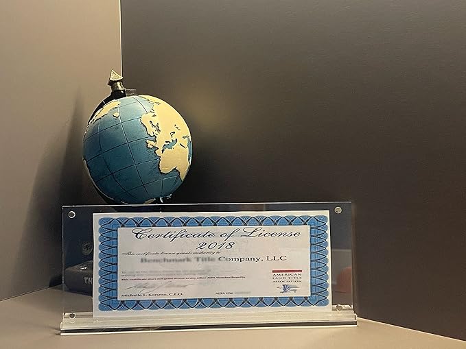 IEEK 2 Pack of Acrylic Business License Frame for 4x9 Business License Certificate Desk/Table Top Display,Clear Certificate Holder Panoramic Photograph Picture Frame,4x10 Inch
