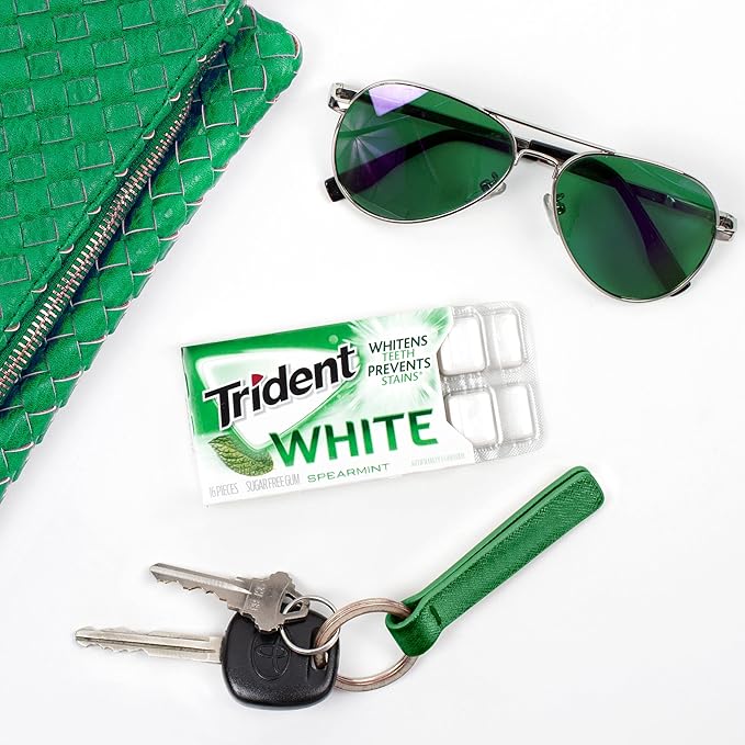 Trident White Spearmint Sugar-Free Chewing Gum, 9 Pack of 16 Pieces (144 Total Pieces)