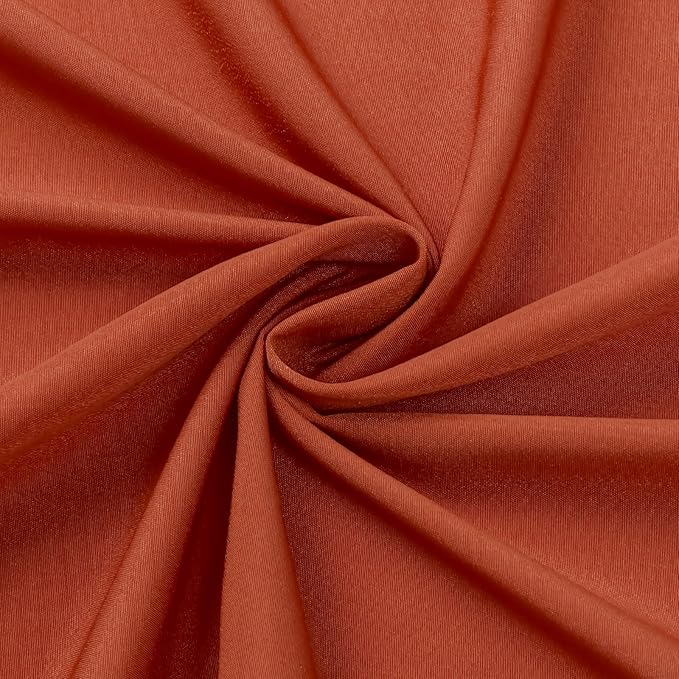 HOMEIDEAS Non-See-Through Fall Burnt Orange Privacy Sheer Curtains, 52 X 63 Inches Long 2 Panels Sheer Curtains Light Filtering Window Drapes for Bedroom Living Room