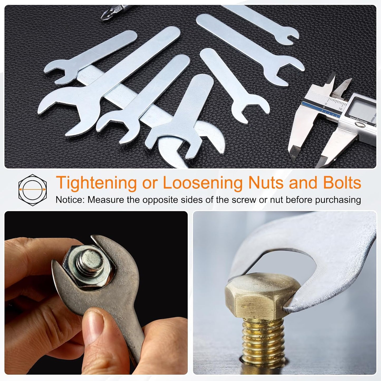 HARFINGTON 10pcs Small Wrench 21x126x2.8mm Metric U-Shaped Single Open Ended Spanner Super Thin Flat Head Galvanizing Wrench for Automotive Repair Furniture Assembly