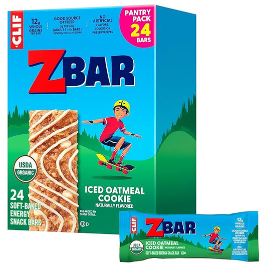 Zbar - Iced Oatmeal Cookie - Soft-Baked Energy Snack Bars - Non-GMO - 12g Whole Grains - USDA Organic Granola Bars (24 Pack)