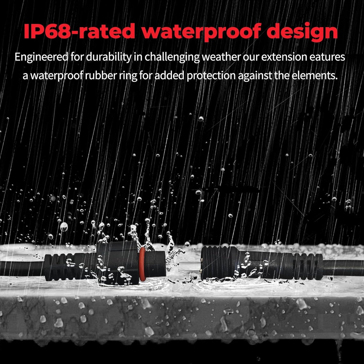 4 PCS 4FT 3 Pin RGB Rock Light Extension Wire, Design for Our Brand's Rock Lights, Other Brands Must Meet The Conditions of which Length of The Male Plug is 0.24 Inches and The Female is 0.39 Inches