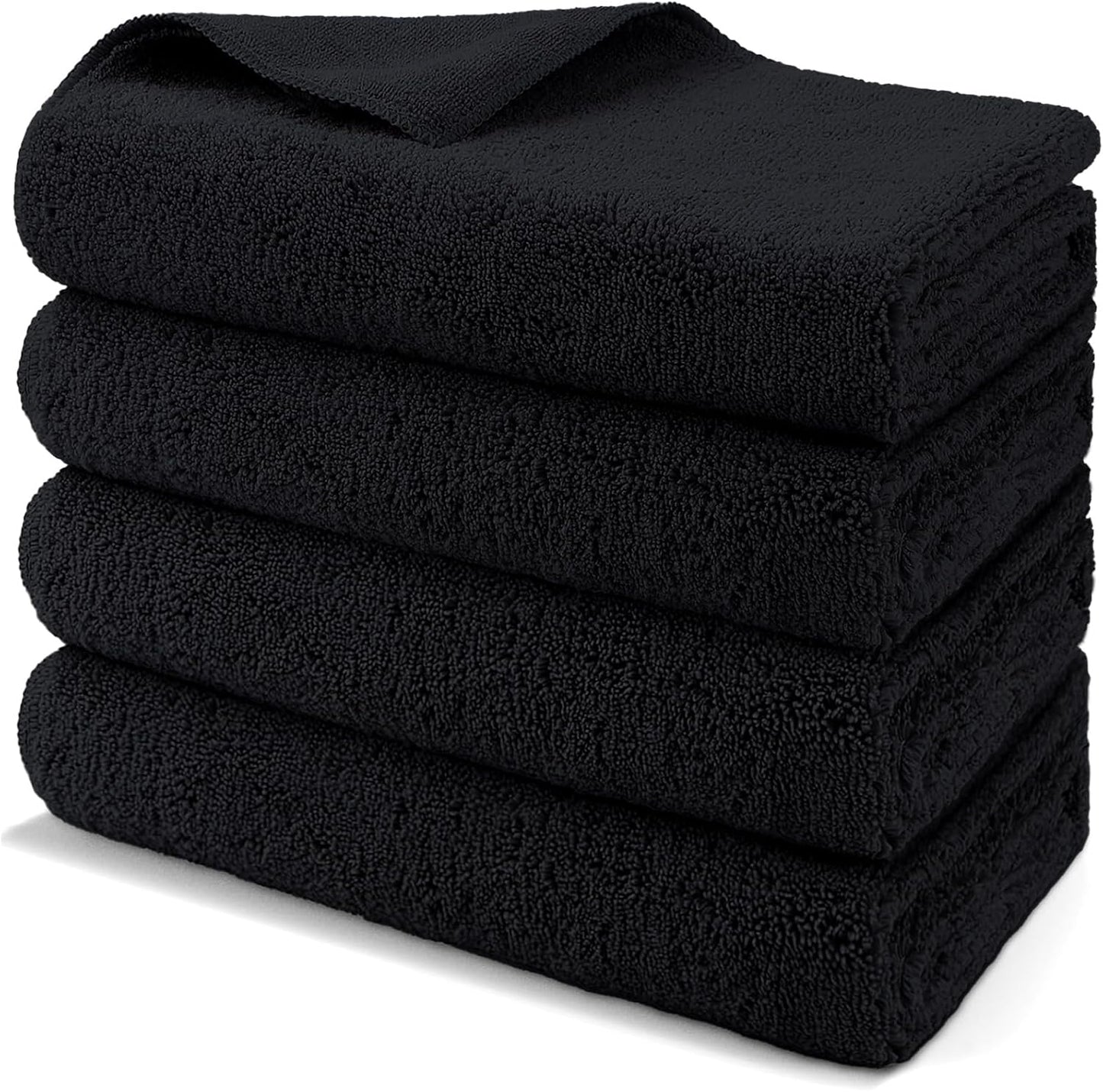 HOMEXCEL Professional Large Microfiber Car Drying Towels 4 Pack, Lint Free, Scratch Free, Highly Absorbent Drying Towel for Cars, SUVs, RVs, Trucks, and Boats,31" x 24 ", Black
