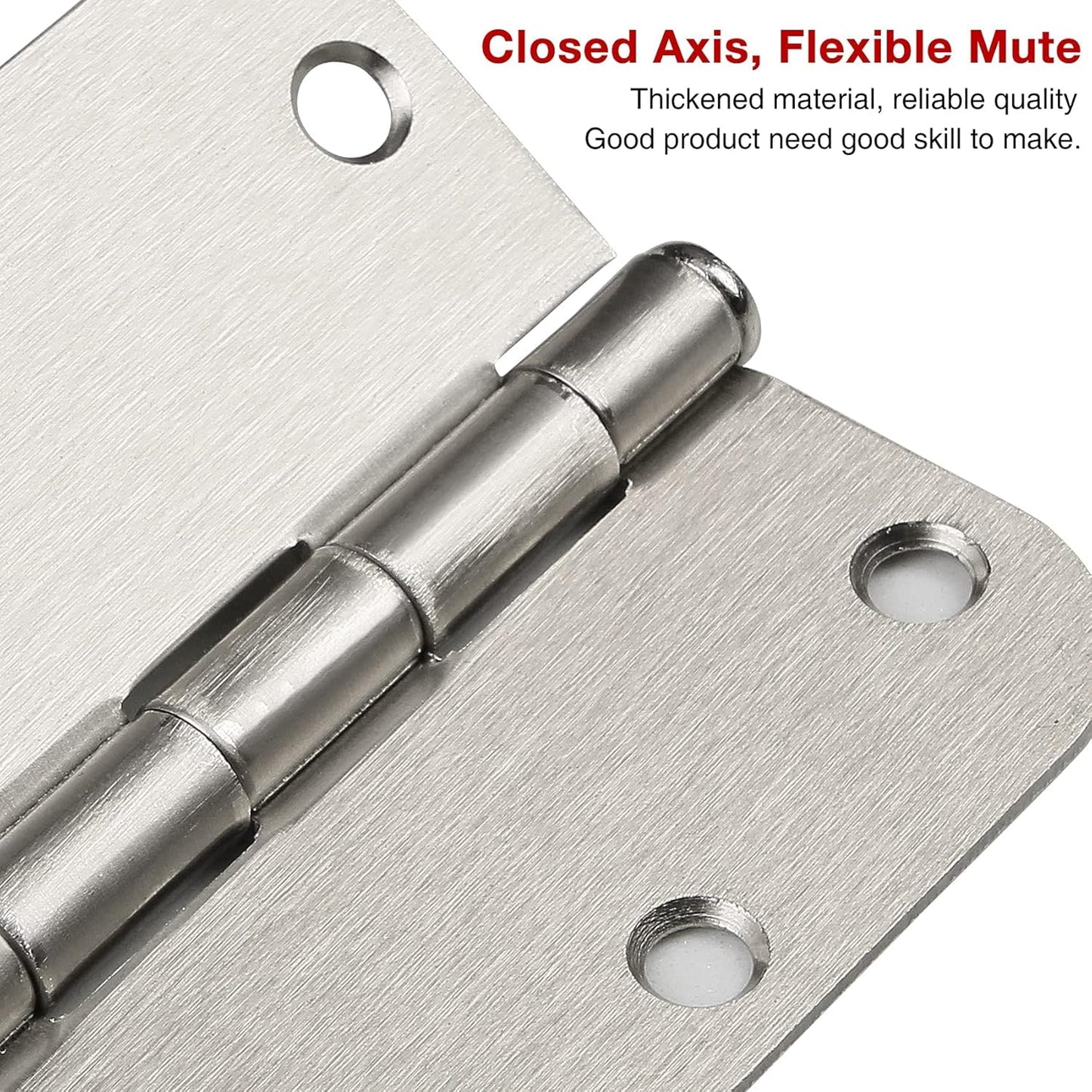 30 Pack Satin Nickle Door Hinges Brushed 3.5 Inch Interior Rounded 5/8" Radius 3-1/2" Flat Iron Hinge Hardware House Bifold Table Farmhouse Bedroom Office Living Room Decor 3½" Accessories for Doors