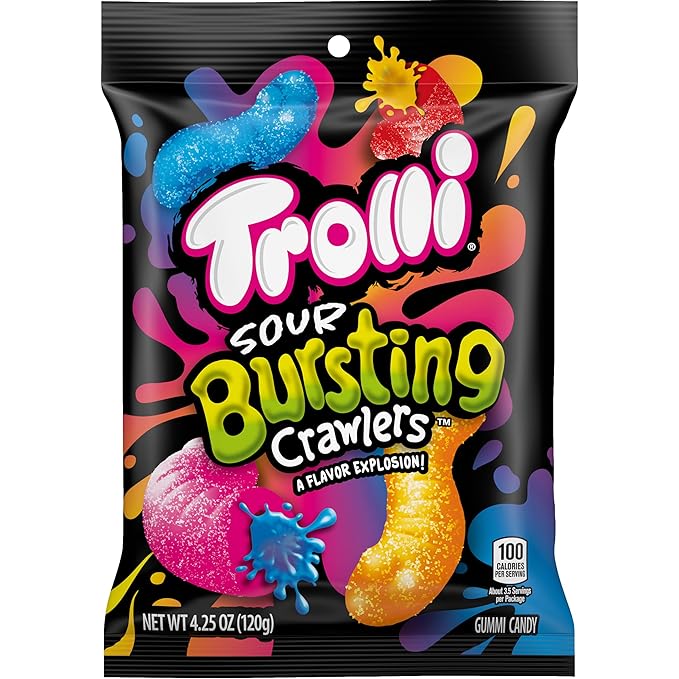 Trolli Sour Bursting Crawlers, Sour Gummy Candy, 4.25 Ounce (Pack of 12)