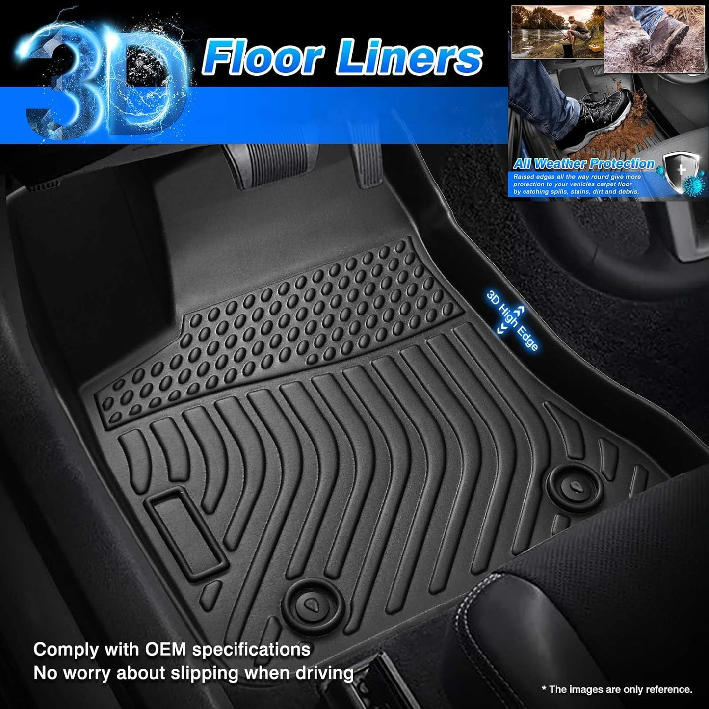 Floor Mats for Nissan Ariya 2023 2024 2025 2026, All Weather Floor Mat for Ariya Accessories TPE Car Floor Mats Heavy Duty Carpet Protection