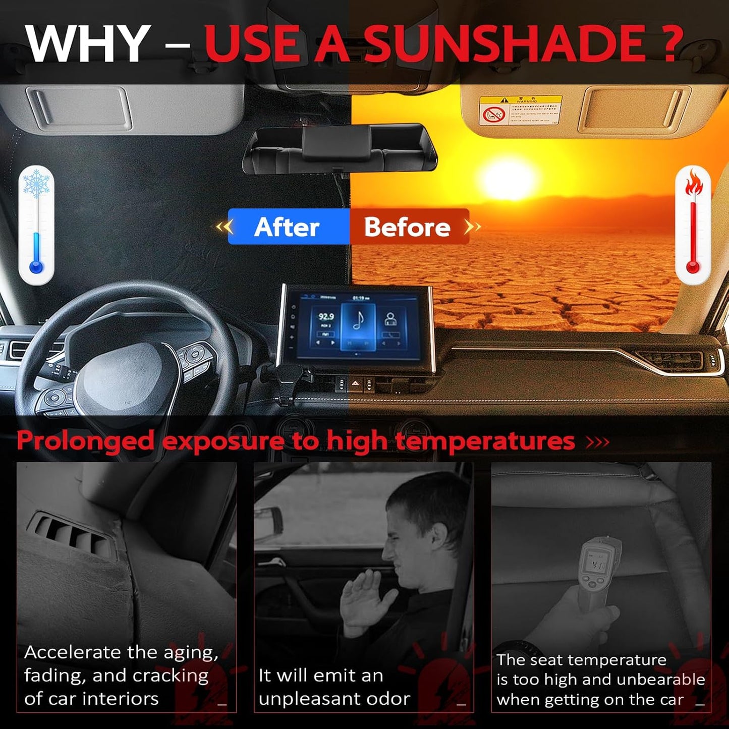 KAYZT Windshield Sun Shade for 2014-2019 Nissan Sentra Foldable Sunshade Front Window Custom Fit Car Accessories