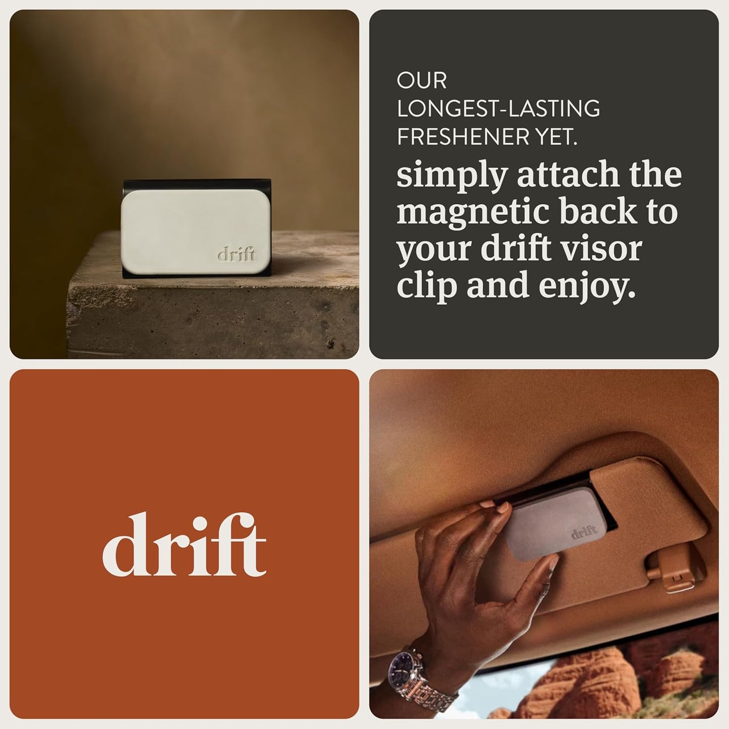 Drift Car Air Freshener - Stone Air Freshener - Car Odor Eliminator - Amber Scent Starter Kit