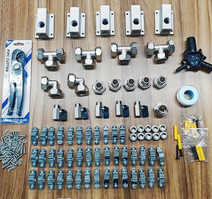 Compressed Air Line Kit,3/4" HDPE Aluminum Piping System,Air compressor Hose kit for Shop Garage Air Line Kit,Leak Proof (200FT)