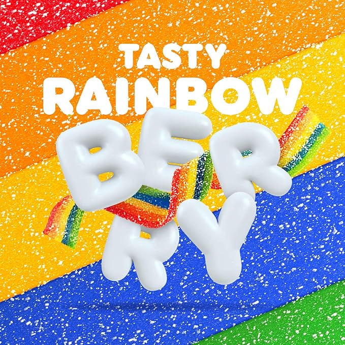 Airheads Xtremes Belts, Rainbow Berry Flavor, Sweetly Sour Candy, Non-Melting, Bulk Movie Theater and Party Bag, 3 Ounce (Pack of 12)