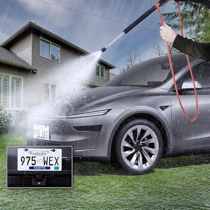2026 2025 Tesla Model Y Front License Plate Holder(No Drill, Custom Lock) License Plate Frame for 2025 Tesla Model Y