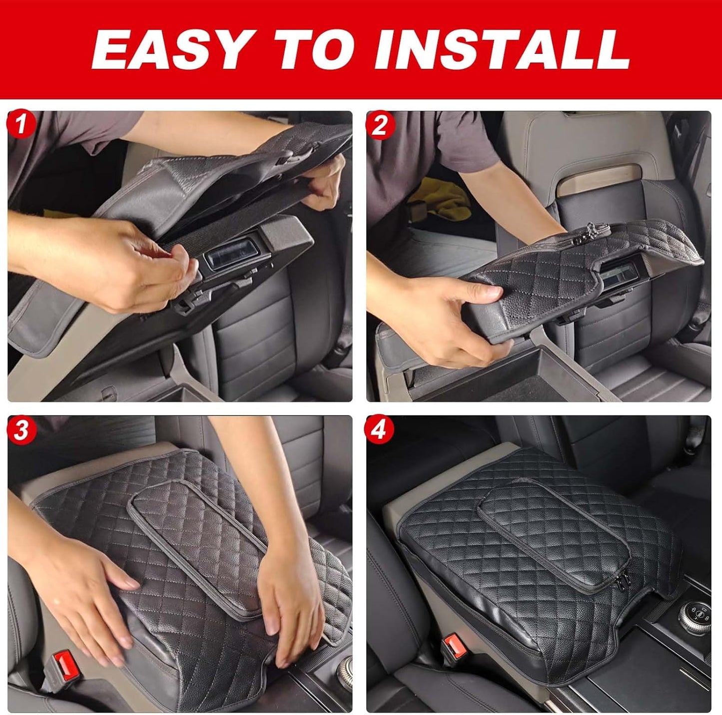 Upgraded Car Center Console Cover for Hummer EV Accessories Microfiber Leather Car Armrest Cover Cushion with Storage Bags Car Armrest Storage Box for Hummer EV Pickup SUV 2022-2024 2025+