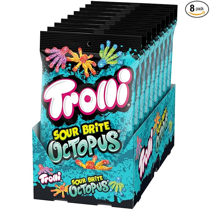 Trolli Sour Brite Octopus, Sour Gummy Candy, 6.3 Ounce (Pack of 8)