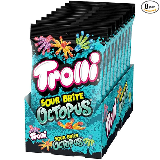 Trolli Sour Brite Octopus, Sour Gummy Candy, 6.3 Ounce (Pack of 8)