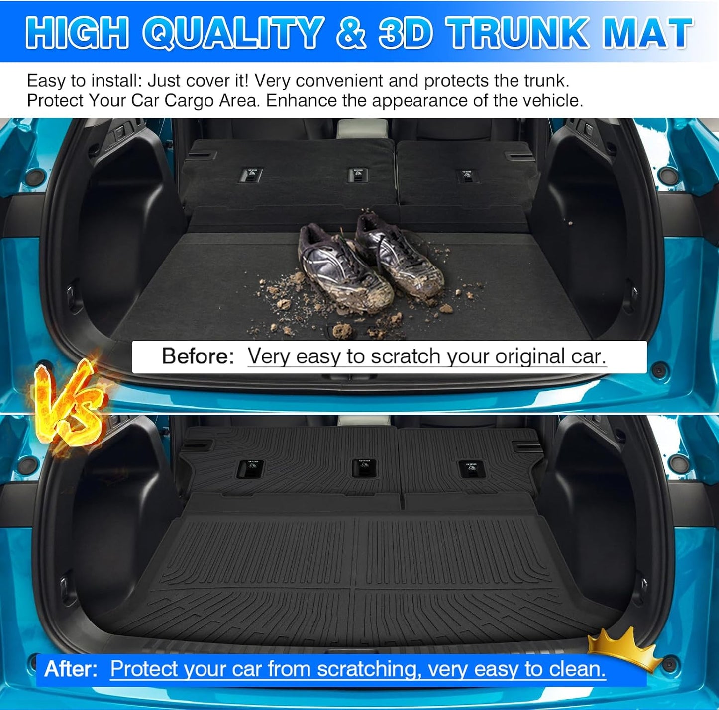 Cargo Liner for Honda Prologue/Chevy Blazer EV 2024-2026 Trunk Mat with Back Seat Cover All Weather Cargo Mat for Prologue Accessories (Trunk Mat+Backrest Mats)