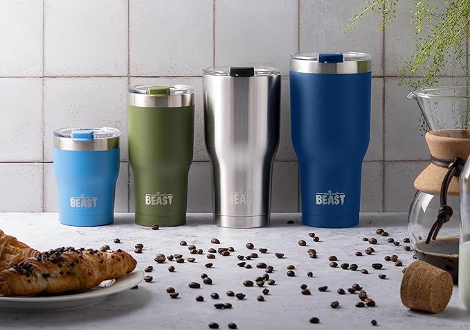 Beast 30 oz Tumbler Stainless Steel Vacuum Insulated Coffee Ice Cup Double Wall Travel Flask (Royal Blue)