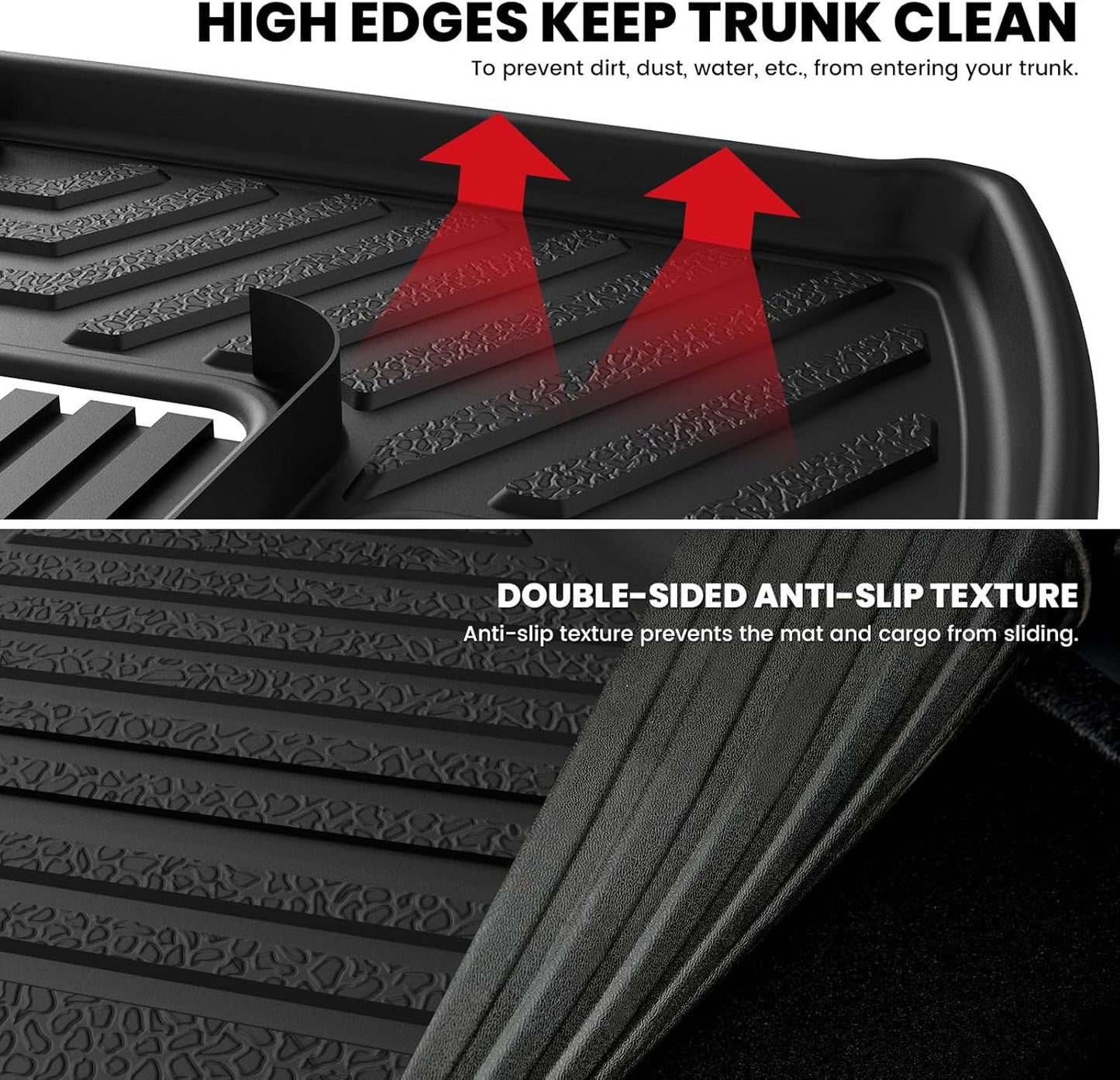 LASFIT Cargo & Backrest Mats for Toyota 4Runner 2013-2024 (Only for 7 Seats), All Weather Custom Fit Cargo Liner for Toyota 4 Runner 2025 TPE Mats Seatback Mat & Trunk Mat, Black