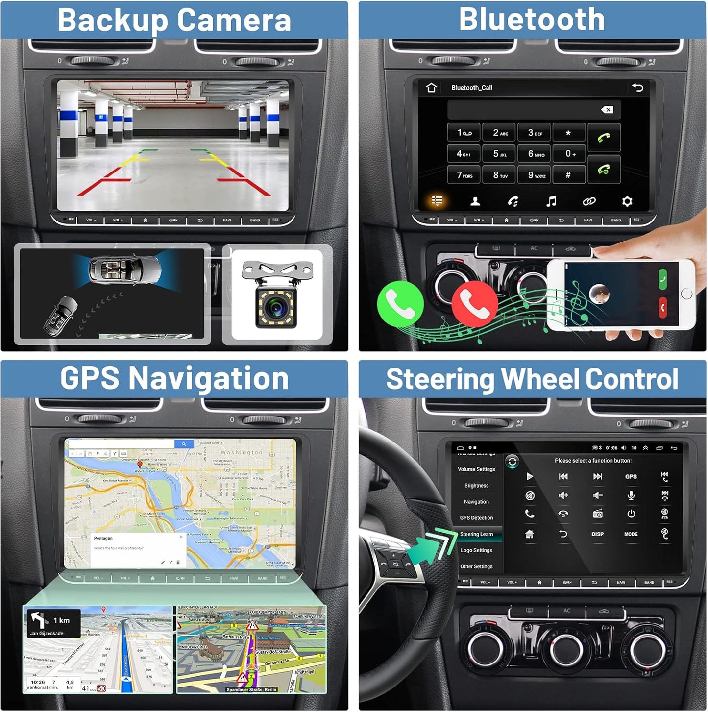 Car Radio for VW Passat Jetta Golf Skoda Polo, [1G+32GB] 9 inch Touch Screen Android Volkswagen Stereo with Wireless CarPlay Android Auto Bluetooth GPS WiFi FM+Backup Camera