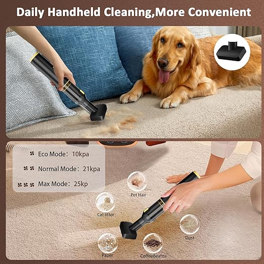 Car Vacuum Portable, CROS 4-in-1 Cordless Vacuum Cleaner with 25000 Pa Max,3 Suction Modes,Handheld Vacuum for Car, Office Desk, Keyboards,Sofa