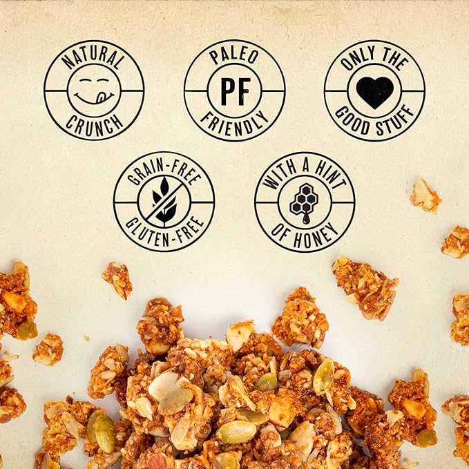 True Primal Grainless Granola Original. Made with honey. Gluten free. Grain free. (formerly Steve's PaleoGoods PaleoKrunch) 1 lb pouch