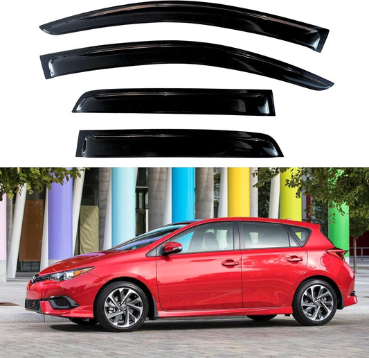 KPY Window Visor Compatible with Toyota Corolla iM 2017-2018, 4PC Rain Guard Side Window Vent Deflectors Tape-On Style, 2017 2018