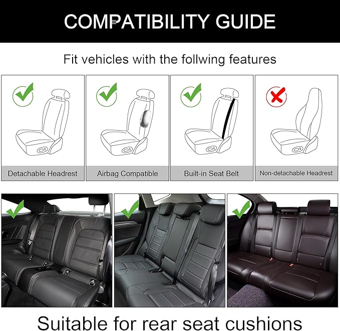 2PCs Front Car Seat Covers, Leather Seat Covers with Steering Wheel Cover and Two Seat Belt Pads, Waterproof Seat Covers for Cars Universal Fit 95% Vehicles (Pink)