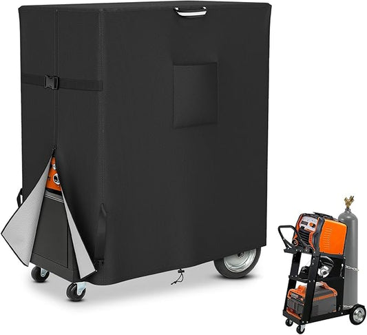 COSHNIBI Welding Cart Cover,Heavy Duty 3 Layers Welder Cart Covers,Suitable for Tig Mig Welder Carts & Plasma Cutter Rolling Welding Carts,37" L x 18" W x 40" H(Cover Only)