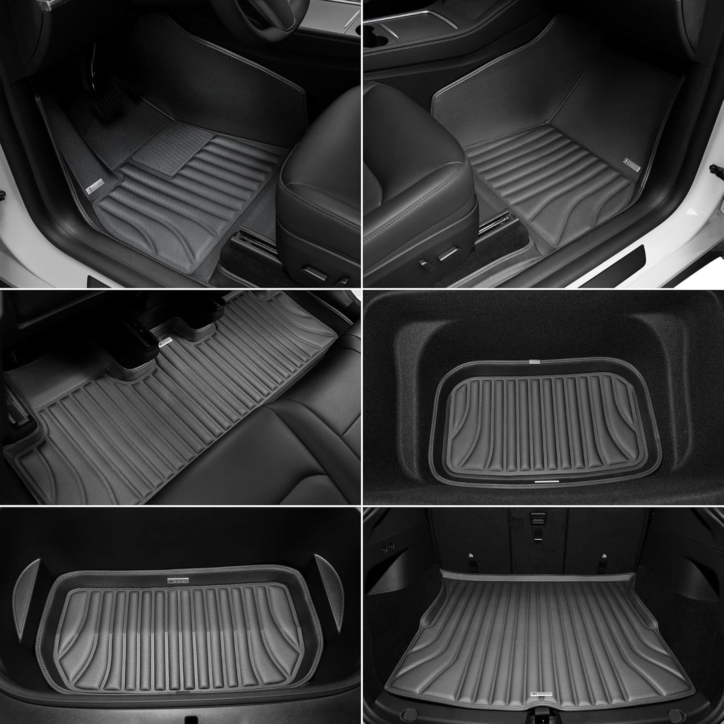Extreme Coverage Floor Mats for Tesla Model Y (2021-2025) – Full 360° Cabin Protection, GapZero Fit with TrackGuard Rail Protection (Does NOT fit 7-Seat & Juniper)