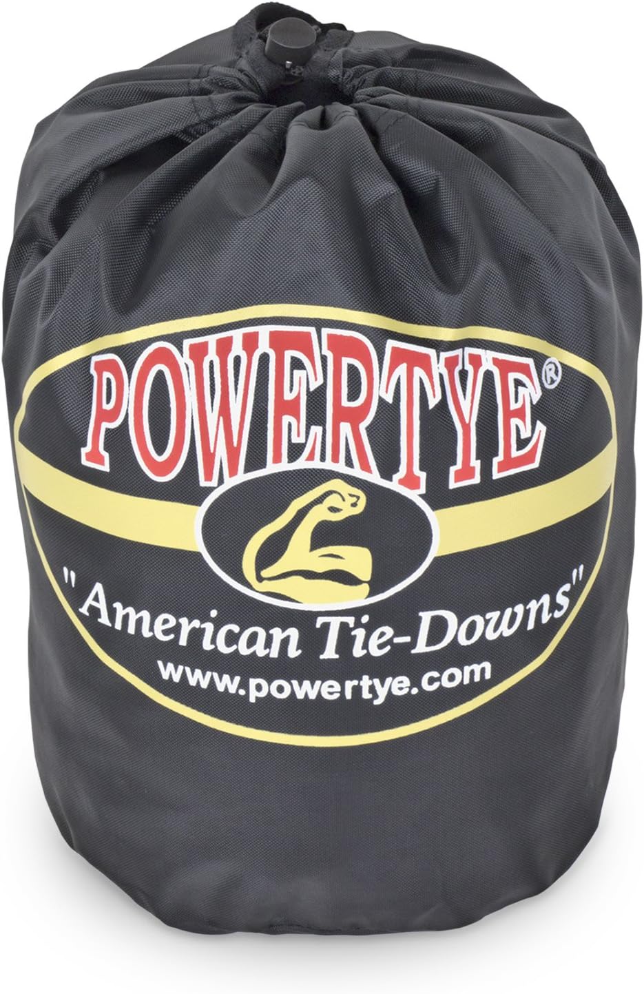 PowerTye - Made in USA - Extra Long Ratchet Tie Down Straps, Heavy Duty with Carabiner Hooks, Soft-Tye & Bag, for Motorcycle, ATV & Cargo, 1,000 lb WLL, 1.5 inch x 10ft Long, Blue/Black (Pair)