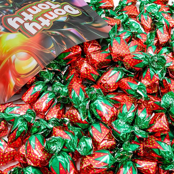 ARCOR Strawberry Bon Bons 2 lb – Individually Wrapped Hard Candy with Soft Center, Bulk Old Fashioned Candy in Resealable Bag