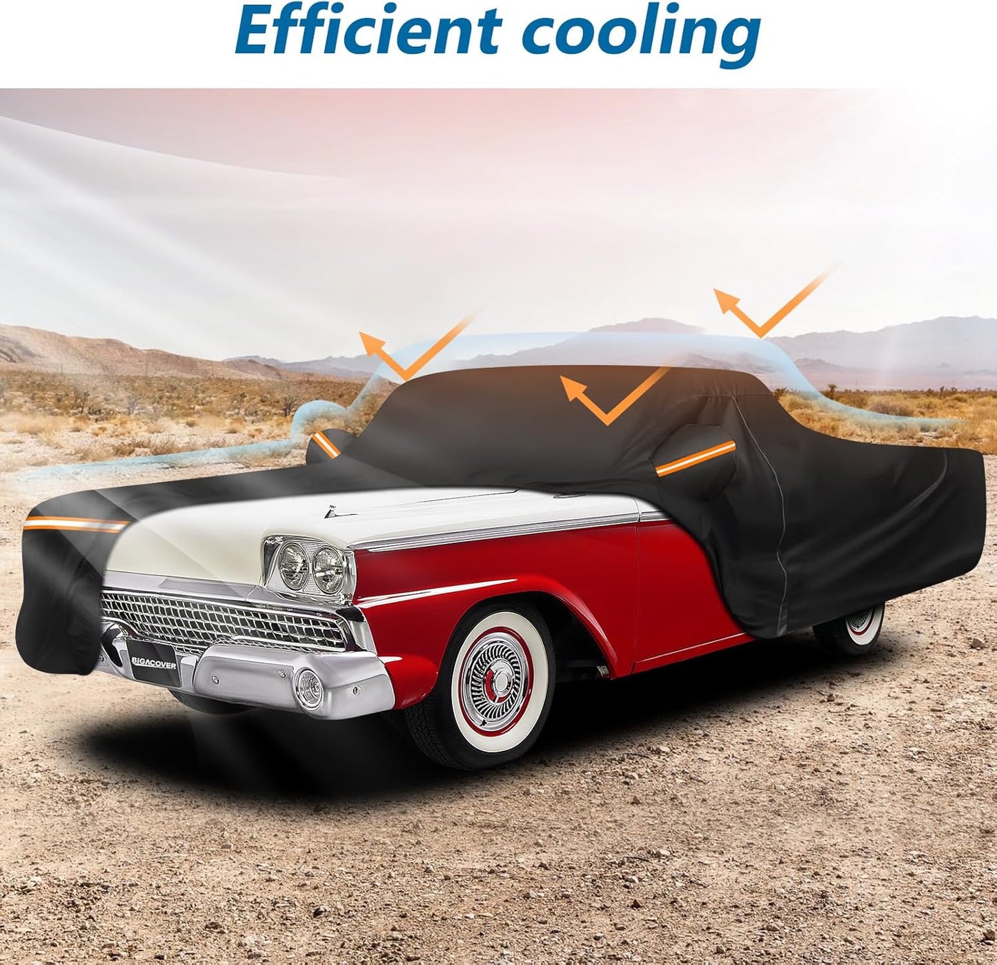 Car Cover for Ford Ranchero 1957-1959 1968-1979, Waterproof 210D Oxford Cloth and Cotton Cover Outdoor Full Car Covers with Zipper Windproof Heavy Duty All Weather Protectio