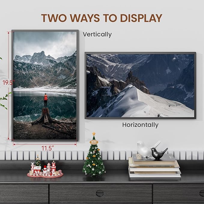 Heimlove 12x20 Metal Picture Frame,Black Aluminum Photo Frames-Real Tempered Glass,Wall Gallery Poster Puzzles Artwork frame Mounting Horizontally or Vertically Decor for Wall-1Pack