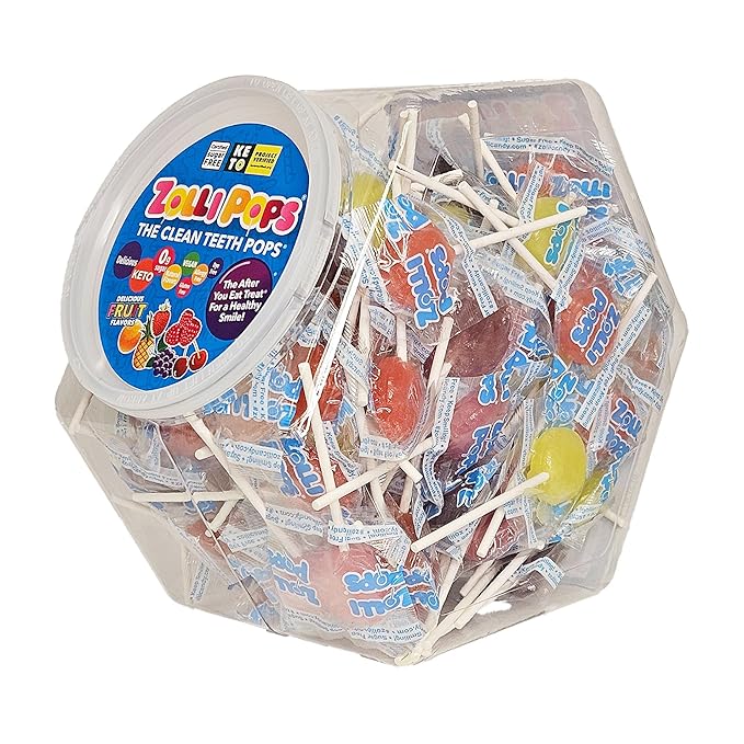 Zollipops Clean Teeth Lollipops, Anti-Cavity, Sugar-Free Candy in Assorted Flavors - Great for Kids, Diabetics, and Keto Diet, 126 Count, 29 oz