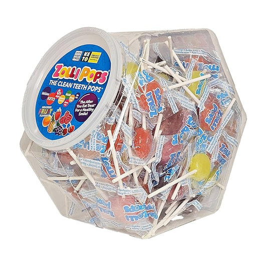 Zollipops Clean Teeth Lollipops, Anti-Cavity, Sugar-Free Candy in Assorted Flavors - Great for Kids, Diabetics, and Keto Diet, 126 Count, 29 oz